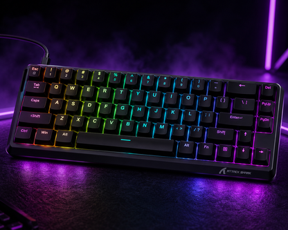 Clavier Gaming ATTACK SHARK X68 HE - RGB & Rapid Trigger - Hall Effect